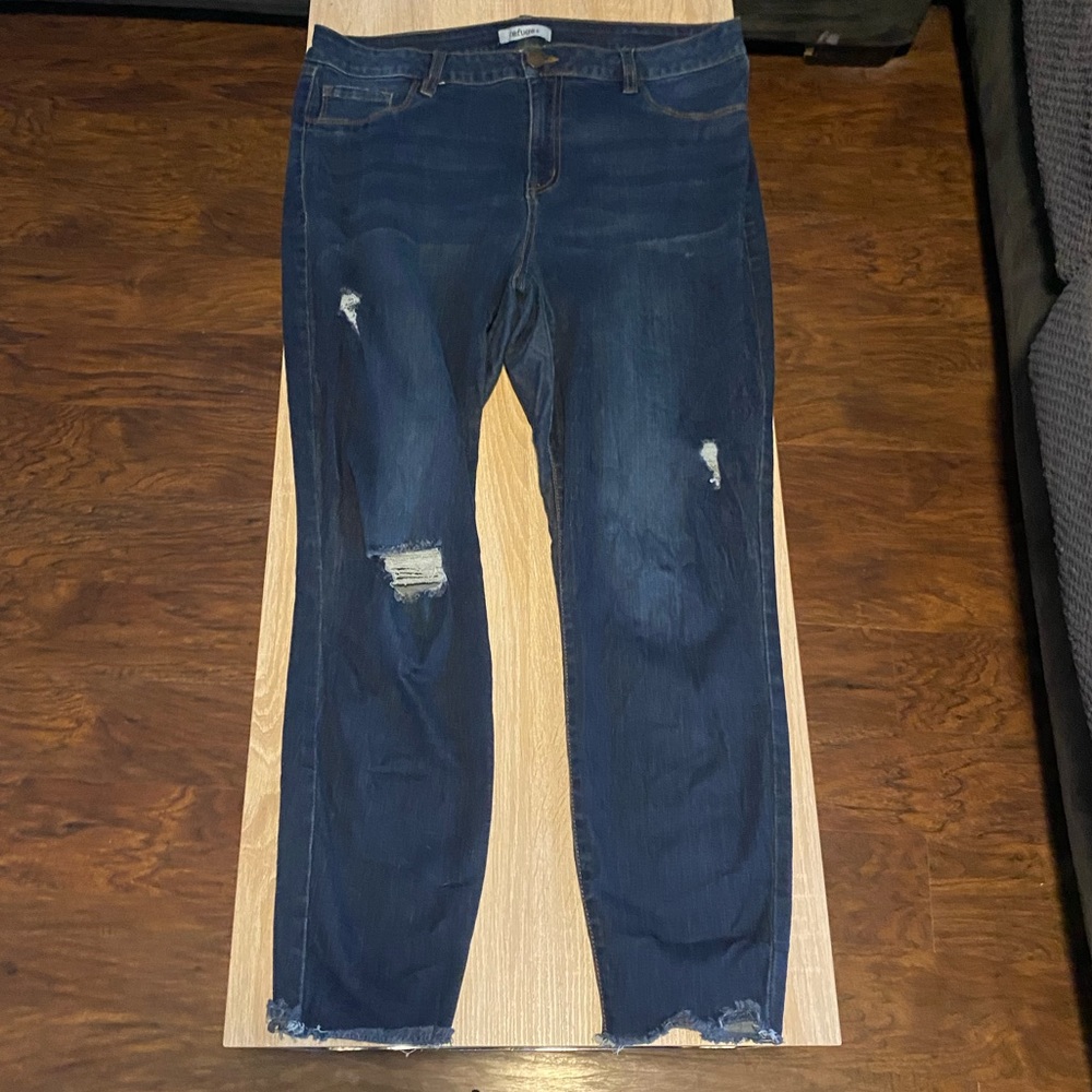 Size 18 Charlotte Russe Distressed Dark Jeans